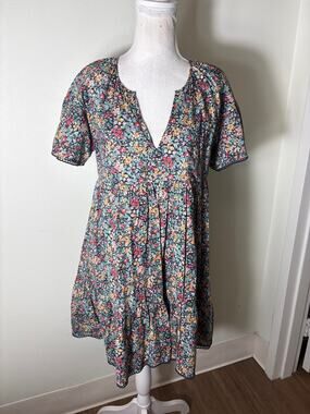dRA Navy and Multicolor Floral Mini Dress Sz S